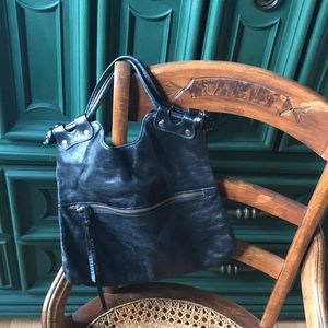 VINTAGE Black Leather Pietro Alessandro New York Handbag